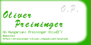 oliver preininger business card